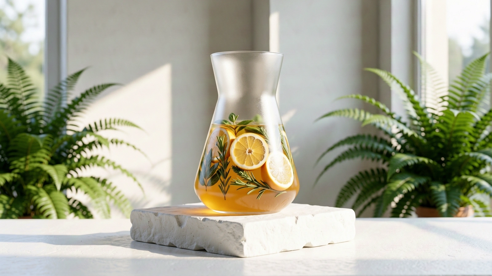 Botanical vitality and clean architectural lines